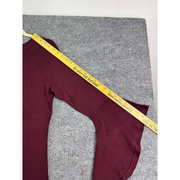 Anna Sui INC Women's Long Sleeve Blouse Size XXL Bell Sleeves Burgundy NWT - Picture 7 of 12